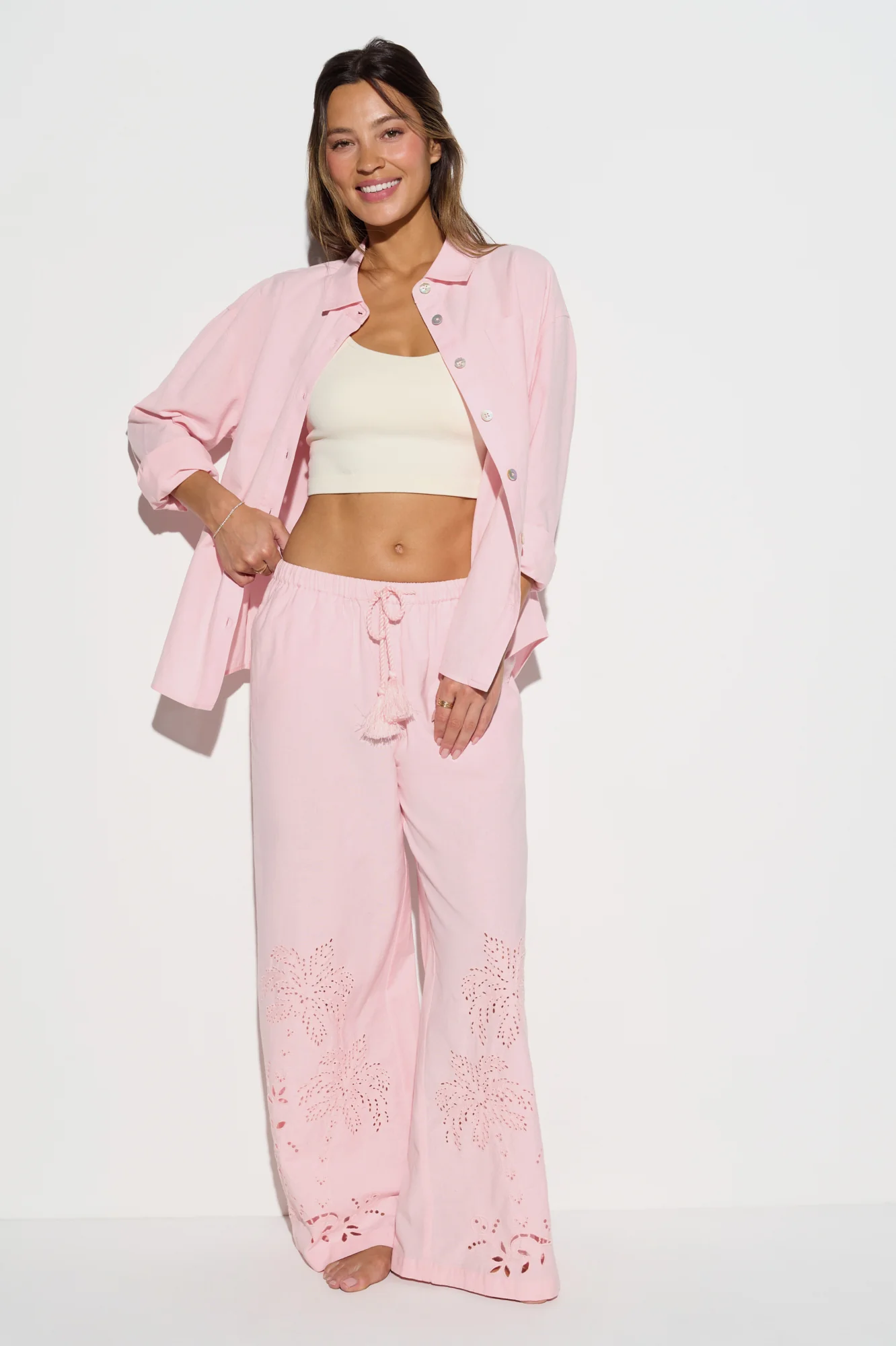 Talia Wide Leg Linen Pant - Image 7